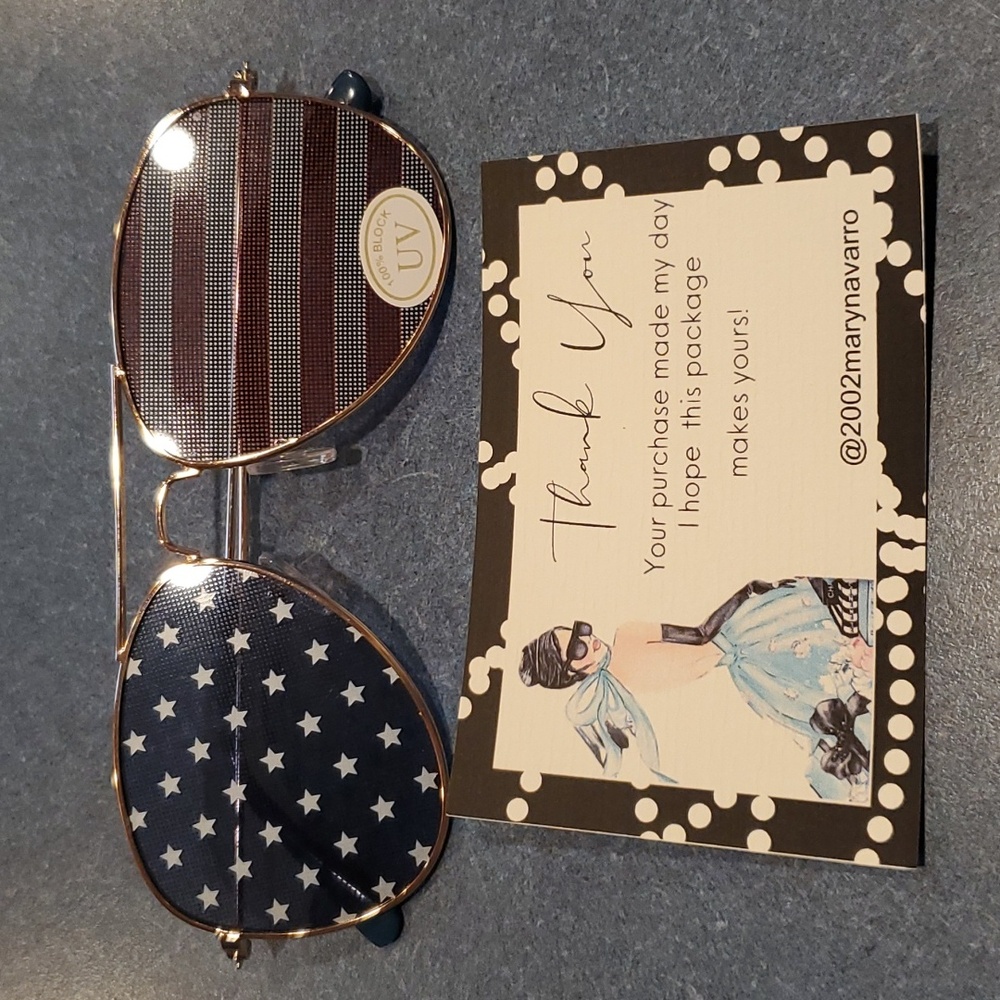 American 🇺🇸 USA flag Aviator❤️💙 Patriot sunglasses Stars and Stripes 4th July - Picture 7 of 9